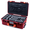 Pelican 1535 Air Case, Oxblood with Orange Handles & Push-Button Latches Gray Padded Microfiber Dividers with Combo-Pouch Lid Organizer ColorCase 015350-0370-510-150-510