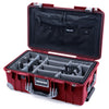 Pelican 1535 Air Case, Oxblood with Silver Handles, Push-Button Latches & Trolley Gray Padded Microfiber Dividers with Combo-Pouch Lid Organizer ColorCase 015350-0370-510-180-180