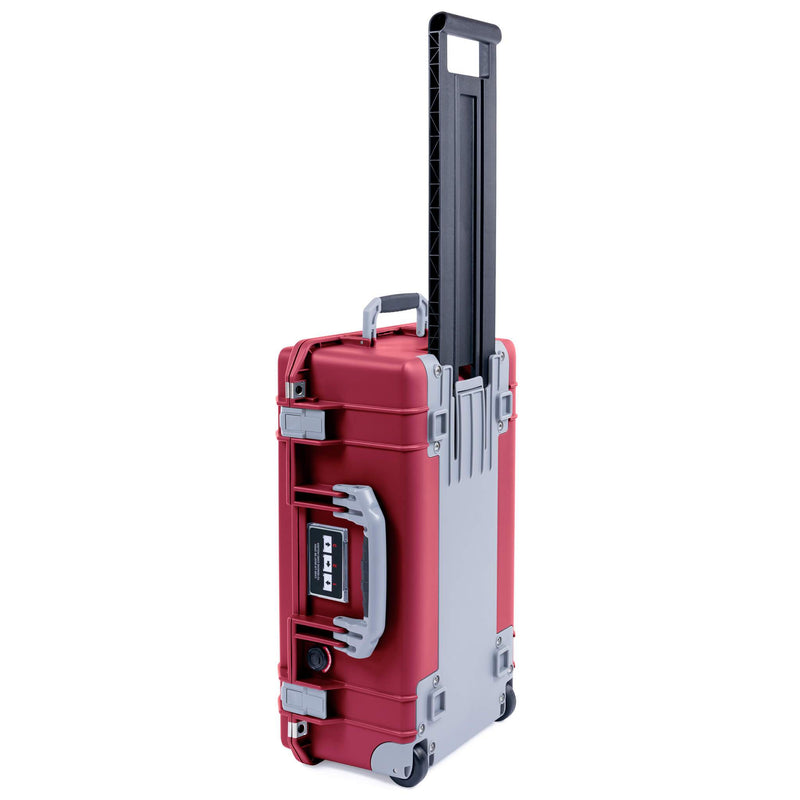 Pelican 1535 Air Case, Oxblood with Silver Handles, Push-Button Latches & Trolley ColorCase 