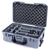 Pelican 1535 Air Case, Silver with Black Handles & Push-Button Latches Gray Padded Microfiber Dividers with Convolute Lid Foam ColorCase 015350-0070-180-110