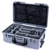 Pelican 1535 Air Case, Silver with Black Handles & Push-Button Latches Gray Padded Microfiber Dividers with Mesh Lid Organizer ColorCase 015350-0170-180-110