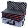Pelican 1535 Air Case, Silver with Black Handles & Push-Button Latches Custom Tool Kit (4 Foam Inserts with Convolute Lid Foam) ColorCase 015350-0060-180-110