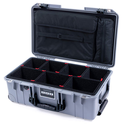 Pelican 1535 Air Case, Silver with Black Handles & Push-Button Latches TrekPak Divider System with Computer Pouch ColorCase 015350-0220-180-110