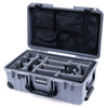 Pelican 1535 Air Case, Silver with Black Handles, Push-Button Latches & Trolley Gray Padded Microfiber Dividers with Mesh Lid Organizer ColorCase 015350-0071-180-110-110