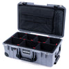 Pelican 1535 Air Case, Silver with Black Handles, Push-Button Latches & Trolley TrekPak Divider System with Computer Pouch ColorCase 015350-0220-180-110-110