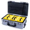 Pelican 1535 Air Case, Silver with Black Handles & Push-Button Latches Yellow Padded Microfiber Dividers with Computer Pouch ColorCase 015350-0210-180-110