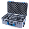 Pelican 1535 Air Case, Silver with Blue Handles & Latches Gray Padded Microfiber Dividers with Convolute Lid Foam ColorCase 015350-0070-180-120