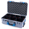 Pelican 1535 Air Case, Silver with Blue Handles & Latches TrekPak Divider System with Convolute Lid Foam ColorCase 015350-0020-180-120