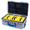 Pelican 1535 Air Case, Silver with Blue Handles & Latches Yellow Padded Microfiber Dividers with Mesh Lid Organizer ColorCase 015350-0110-180-120