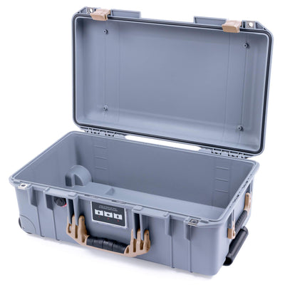 Pelican 1535 Air Case, Silver with Desert Tan Handles & Latches None (Case Only) ColorCase 015350-0000-180-310