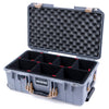 Pelican 1535 Air Case, Silver with Desert Tan Handles & Latches TrekPak Divider System with Convolute Lid Foam ColorCase 015350-0020-180-310
