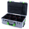 Pelican 1535 Air Case, Silver with Lime Green Handles & Latches TrekPak Divider System with Computer Pouch ColorCase 015350-0220-180-300