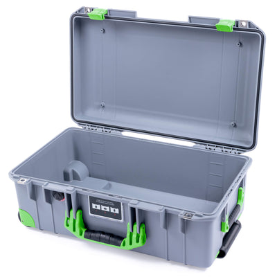 Pelican 1535 Air Case, Silver with Lime Green Handles, Latches & Trolley None (Case Only) ColorCase 015350-0000-180-300-300
