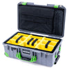 Pelican 1535 Air Case, Silver with Lime Green Handles, Latches & Trolley Yellow Padded Microfiber Dividers with Computer Pouch ColorCase 015350-0210-180-300-300