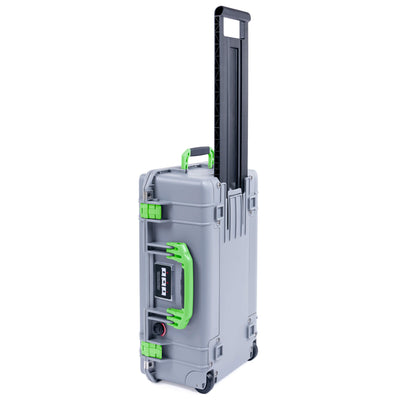 Pelican 1535 Air Case, Silver with Lime Green Handles & Latches ColorCase