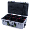 Pelican 1535 Air Case, Silver with OD Green Handles & Latches TrekPak Divider System with Computer Pouch ColorCase 015350-0220-180-130