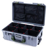 Pelican 1535 Air Case, Silver with OD Green Handles & Latches TrekPak Divider System with Mesh Lid Organizer ColorCase 015350-0120-180-130