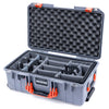 Pelican 1535 Air Case, Silver with Orange Handles & Push-Button Latches Gray Padded Microfiber Dividers with Convolute Lid Foam ColorCase 015350-0070-180-150