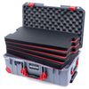 Pelican 1535 Air Case, Silver with Red Handles, Latches & Trolley Custom Tool Kit (4 Foam Inserts with Convolute Lid Foam) ColorCase 015350-0060-180-320-320