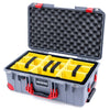 Pelican 1535 Air Case, Silver with Red Handles, Latches & Trolley Yellow Padded Microfiber Dividers with Convolute Lid Foam ColorCase 015350-0010-180-320-320