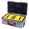 Pelican 1535 Air Case, Silver with Red Handles, Latches & Trolley Yellow Padded Microfiber Dividers with Mesh Lid Organizer ColorCase 015350-0110-180-320-320