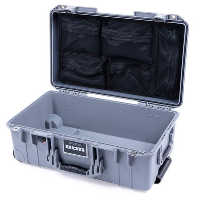 Pelican 1535 Air Case, Silver, Push-Button Latches Mesh Lid Organizer Only ColorCase 015350-0100-180-180
