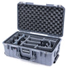 Pelican 1535 Air Case, Silver, Push-Button Latches Gray Padded Microfiber Dividers with Convolute Lid Foam ColorCase 015350-0070-180-180