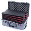Pelican 1535 Air Case, Silver, Push-Button Latches Custom Tool Kit (4 Foam Inserts with Convolute Lid Foam) ColorCase 015350-0060-180-180