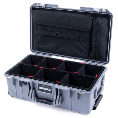 Pelican 1535 Air Case, Silver, Push-Button Latches TrekPak Divider System with Computer Pouch ColorCase 015350-0220-180-180