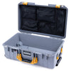 Pelican 1535 Air Case, Silver with Yellow Handles & Latches Mesh Lid Organizer Only ColorCase 015350-0100-180-240