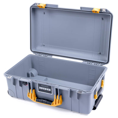 Pelican 1535 Air Case, Silver with Yellow Handles & Latches None (Case Only) ColorCase 015350-0000-180-240