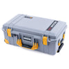 Pelican 1535 Air Case, Silver with Yellow Handles, Latches & Trolley ColorCase