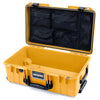 Pelican 1535 Air Case, Yellow with Black Handles & Push-Button Latches Mesh Lid Organizer Only ColorCase 015350-0100-240-110