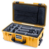Pelican 1535 Air Case, Yellow with Black Handles & Push-Button Latches Gray Padded Microfiber Dividers with Computer Pouch ColorCase 015350-0270-240-110