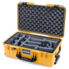 Pelican 1535 Air Case, Yellow with Black Handles & Push-Button Latches Gray Padded Microfiber Dividers with Convolute Lid Foam ColorCase 015350-0070-240-110