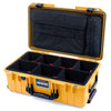 Pelican 1535 Air Case, Yellow with Black Handles & Push-Button Latches TrekPak Divider System with Computer Pouch ColorCase 015350-0220-240-110