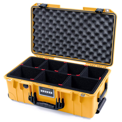 Pelican 1535 Air Case, Yellow with Black Handles & Push-Button Latches TrekPak Divider System with Convolute Lid Foam ColorCase 015350-0020-240-110