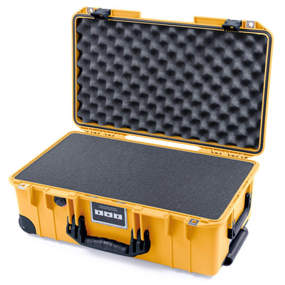 Pelican 1535 Air Case, Yellow with Black Handles, Push-Button Latches & Trolley Pick & Pluck Foam with Convolute Lid Foam ColorCase 015350-0001-240-110-110