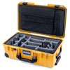 Pelican 1535 Air Case, Yellow with Black Handles, Push-Button Latches & Trolley Gray Padded Microfiber Dividers with Computer Pouch ColorCase 015350-0072-240-110-110