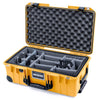 Pelican 1535 Air Case, Yellow with Black Handles, Push-Button Latches & Trolley Gray Padded Microfiber Dividers with Convolute Lid Foam ColorCase 015350-0070-240-110-110