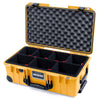 Pelican 1535 Air Case, Yellow with Black Handles, Push-Button Latches & Trolley TrekPak Divider System with Convolute Lid Foam ColorCase 015350-0020-240-110-110