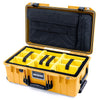 Pelican 1535 Air Case, Yellow with Black Handles & Push-Button Latches Yellow Padded Microfiber Dividers with Computer Pouch ColorCase 015350-0210-240-110