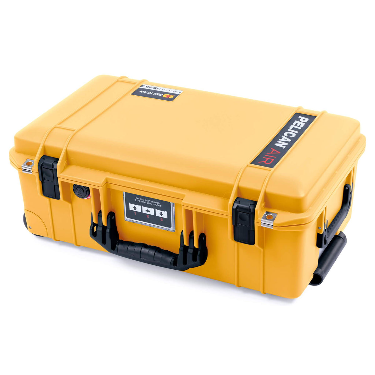 Pelican 1535 Air Case, Yellow with Black Handles &amp; Push-Button Latches ColorCase 