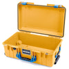 Pelican 1535 Air Case, Yellow with Blue Handles & Latches None (Case Only) ColorCase 015350-0000-240-120