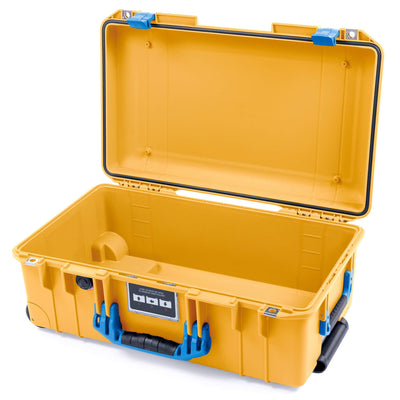 Pelican 1535 Air Case, Yellow with Blue Handles & Latches None (Case Only) ColorCase 015350-0000-240-120