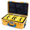 Pelican 1535 Air Case, Yellow with Blue Handles & Latches Yellow Padded Microfiber Dividers with Mesh Lid Organizer ColorCase 015350-0110-240-120