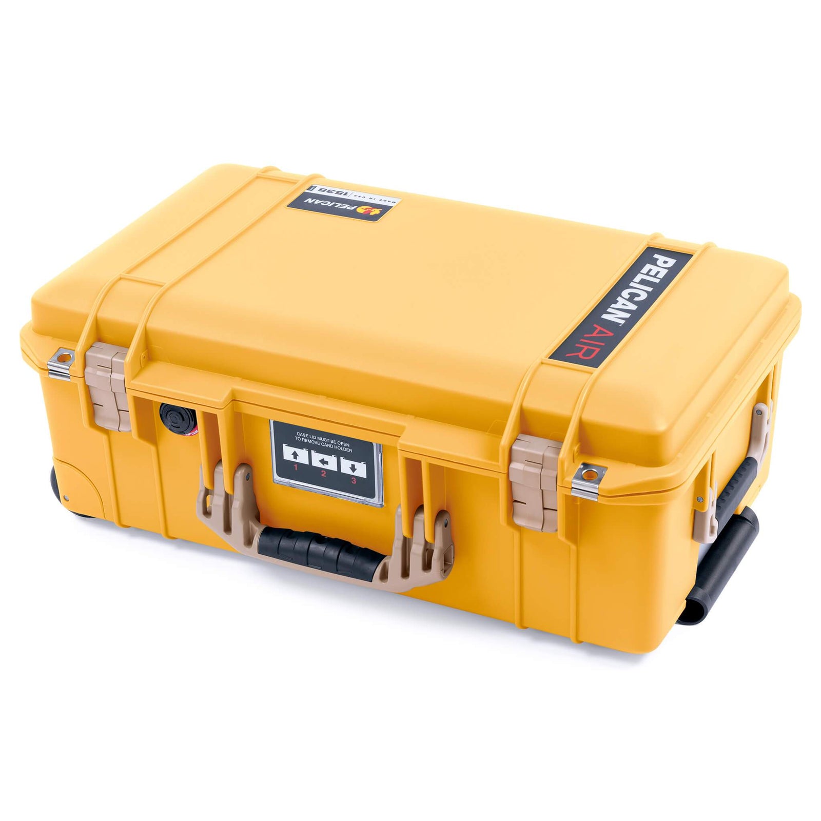 Pelican 1535 Air Case, Yellow with Desert Tan Handles & Latches ColorCase 