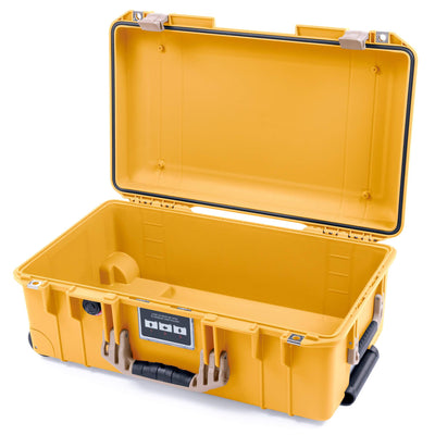 Pelican 1535 Air Case, Yellow with Desert Tan Handles & Latches None (Case Only) ColorCase 015350-0000-240-310