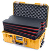 Pelican 1535 Air Case, Yellow with Desert Tan Handles & Latches Custom Tool Kit (4 Foam Inserts with Convolute Lid Foam) ColorCase 015350-0060-240-310