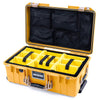 Pelican 1535 Air Case, Yellow with Desert Tan Handles & Latches Yellow Padded Microfiber Dividers with Mesh Lid Organizer ColorCase 015350-0110-240-310